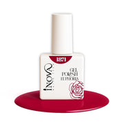 Boccetta Semipermanente Inova 1871 colore rosso lampone, con pennellino ergonomico