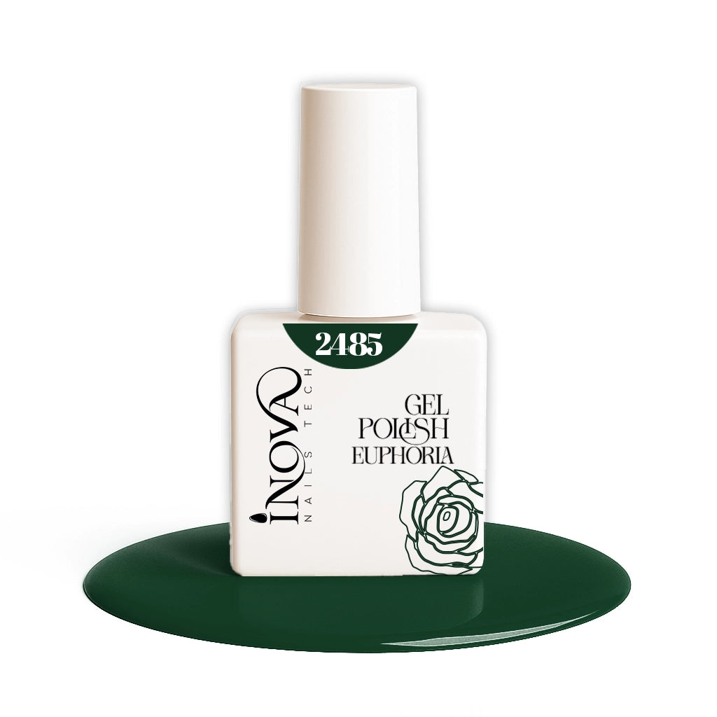 Boccetta Semipermanente Inova 2485 colore verde scuro con pennellino arrotondato