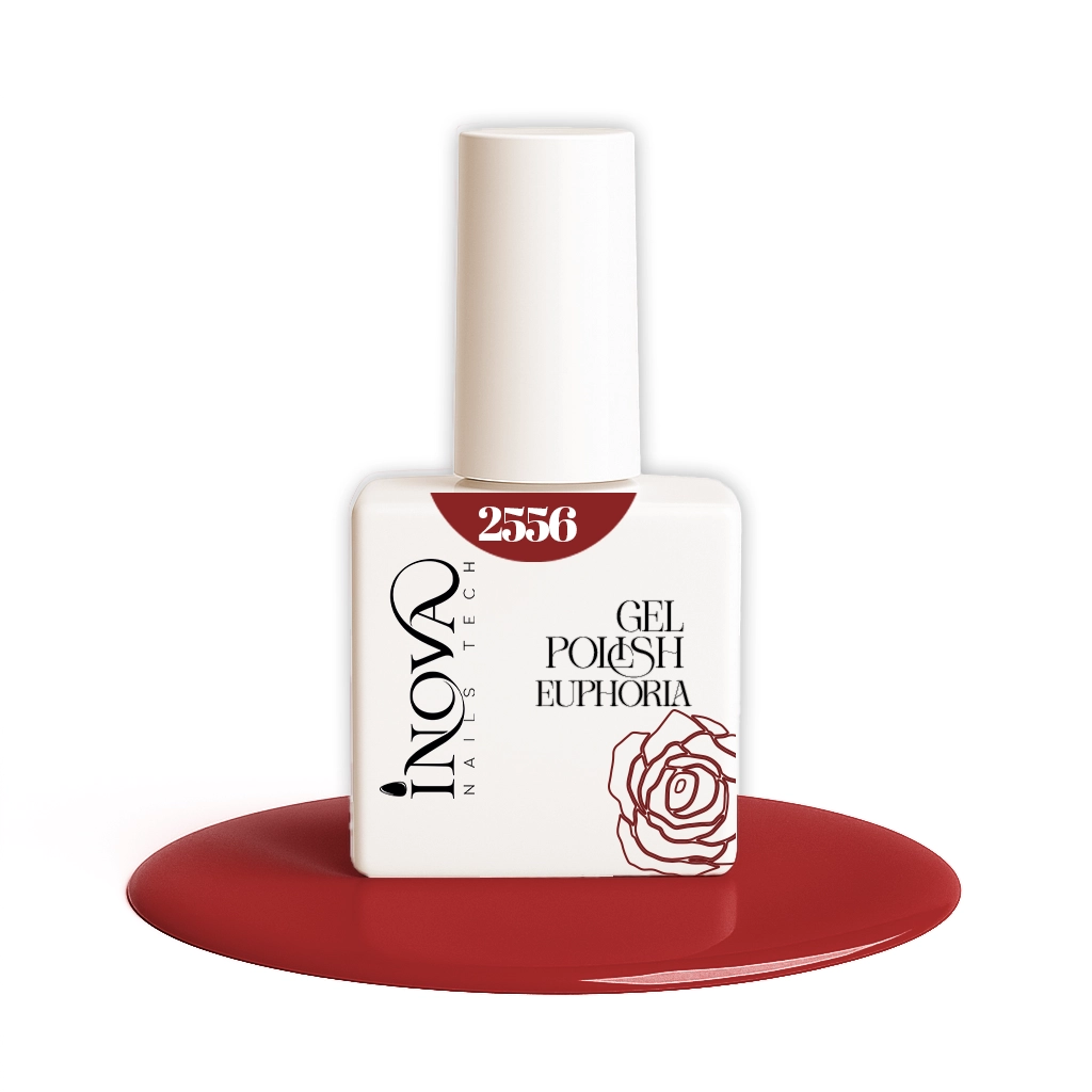 Boccetta Semipermanente Inova 2556 colore rosso acceso con pennellino arrotondato